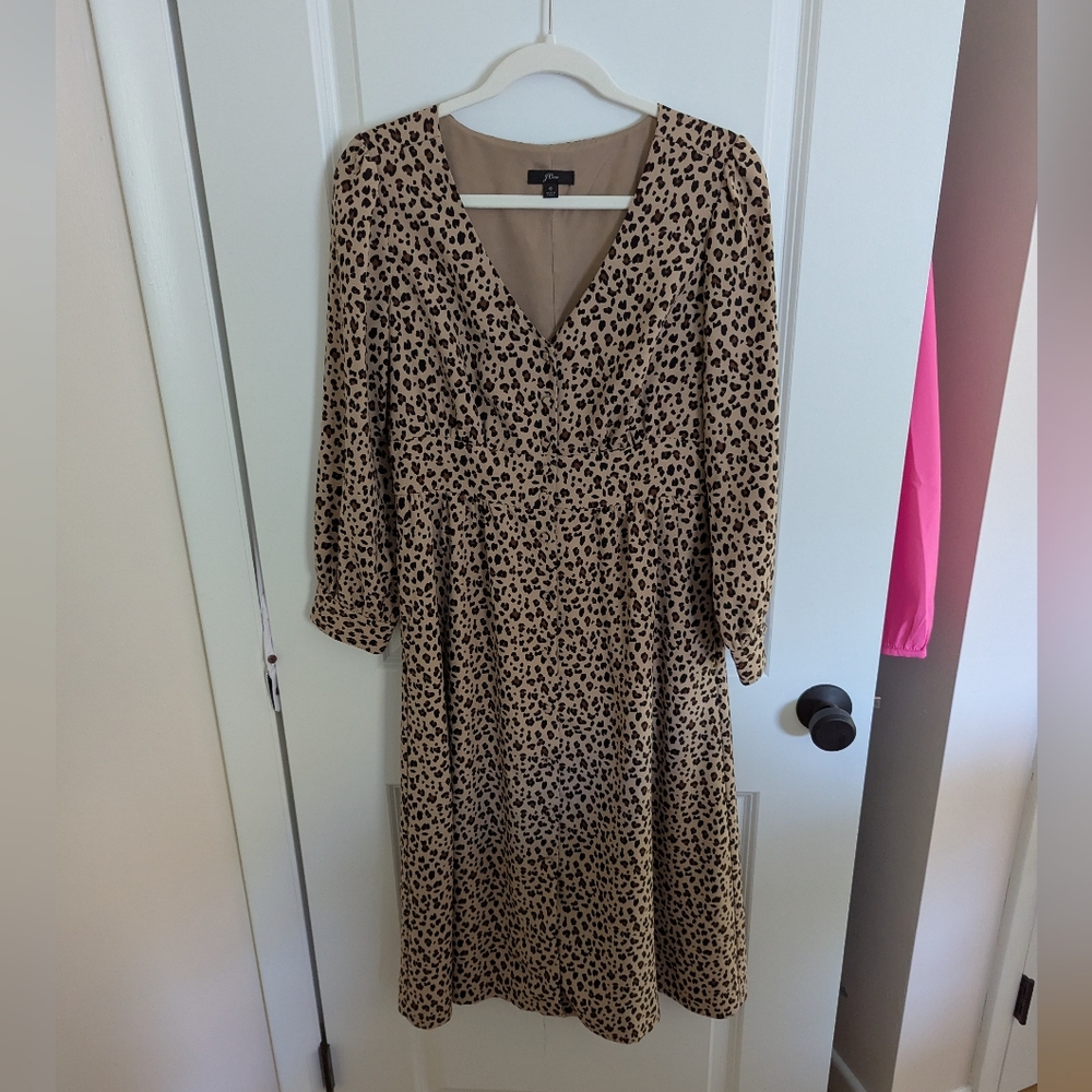 J.Crew Flint Leopard Print Midi Dress